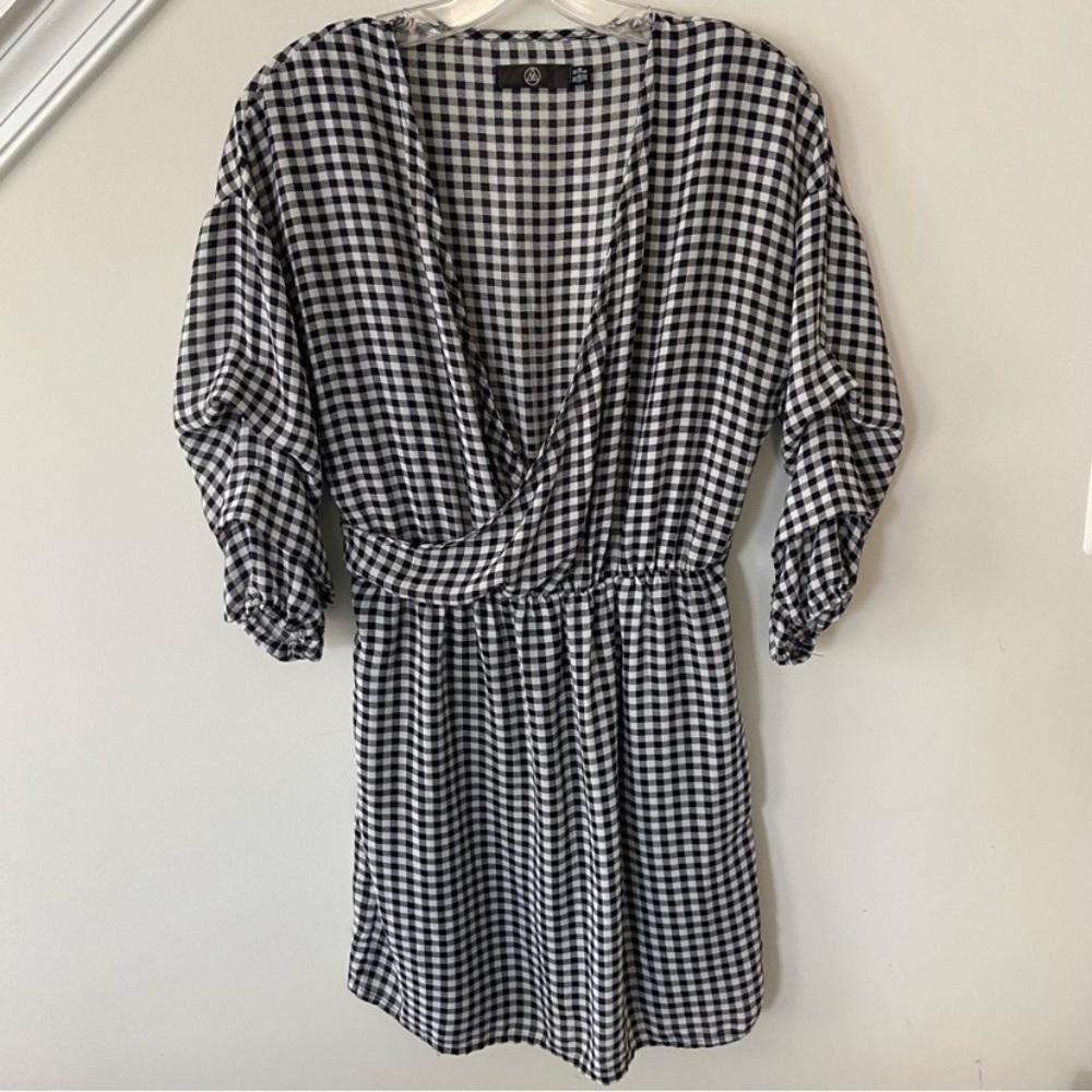Missguided gingham wrap dress